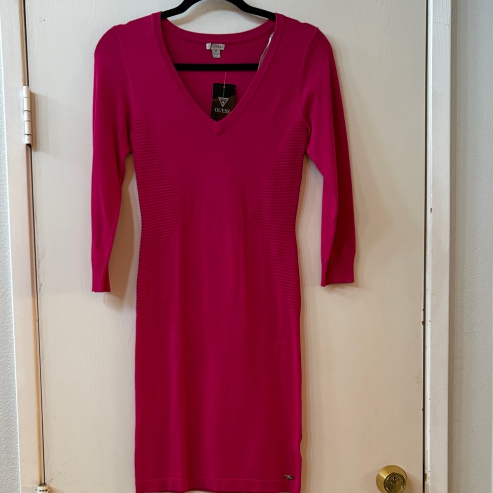 Guess Women's Fuchsia Long Sleeve Dress